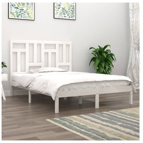  Okvir za krevet od masivne borovine bijeli 140 x 190 cm Cijene