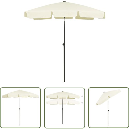  The Living Store Senčnik za na plažo pe&amp;scaron;čeno rumen 180x120 cm - Senčnik Za Na Plažo, (21742759) Slike