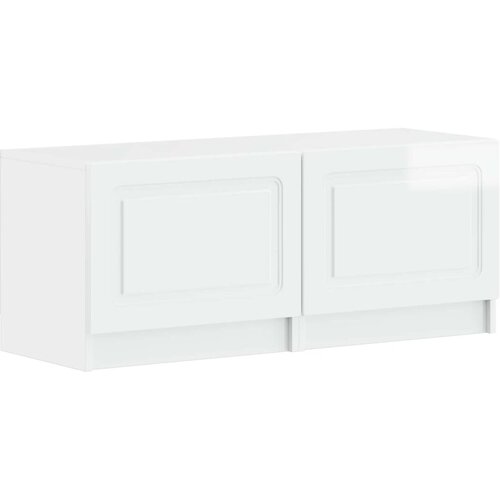  5-dijelni LED TV ormarić Bijela visokog sjaja Konstruirano drvo - Bijela visokog sjaja 81 cm Slike