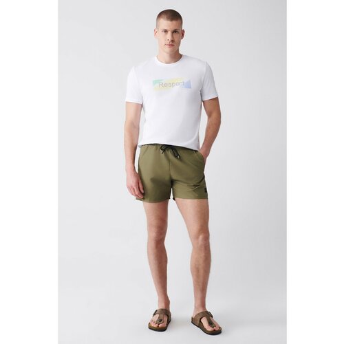 Avva Men's Khaki Quick Dry Standard Size Flat Swimwear Marine Shorts Cene