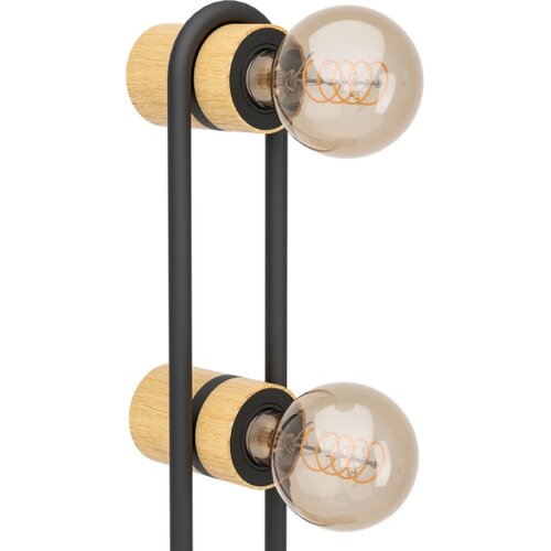Eglo podna lampa Chieveley 43544, 3x E27, visina 140,5 cm, crna i prirodno drvo Slike