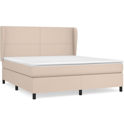 vidaXL Box spring postelja z vzmetnico kapučino 180x200cm umetno usnje, (20895127) Cene