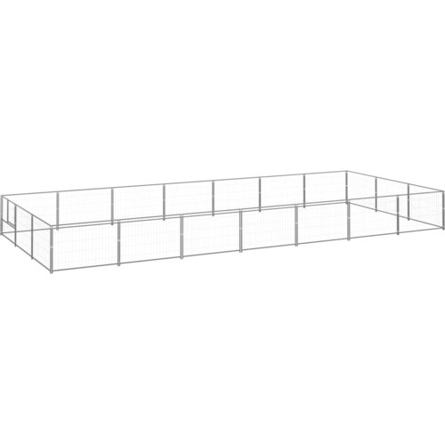 vidaXL Pasji boks srebrn 21 m² jeklo Cene