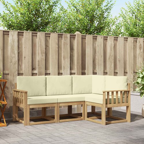  Set vanjskih sofa 4 pcs Bijela i krem Cene