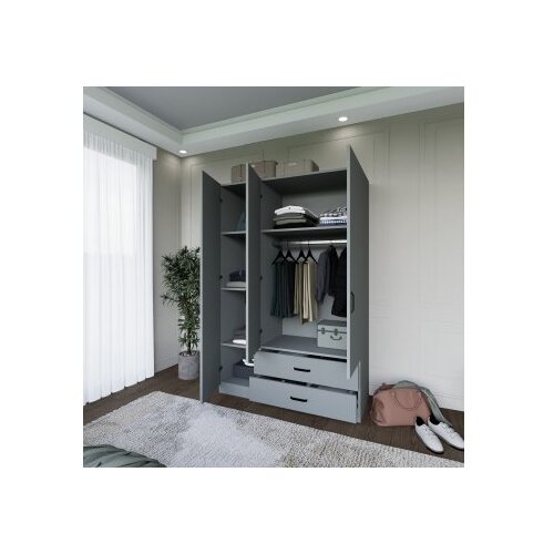 Hanah home Hanah Kućni ormar Yaman Luna 1600-037, 120x181x45 cm, Siva Cene