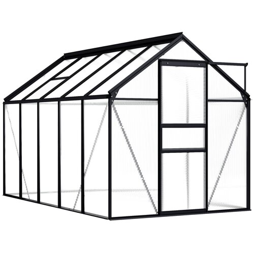vidaXL Rastlinjak antraciten iz aluminija 5,89 m² Cene