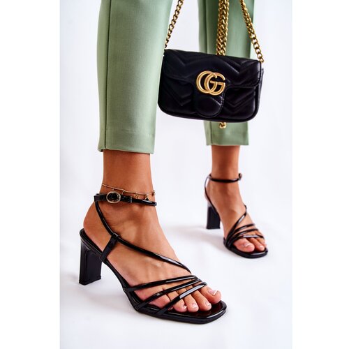 Kesi Classic Lacquered Sandals On Heel Black Milani Cene