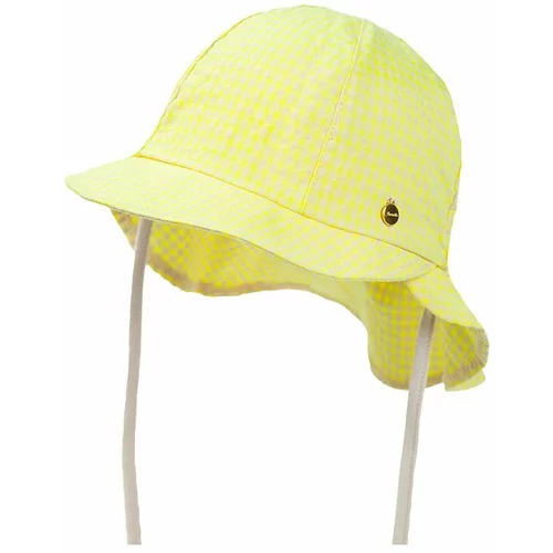 Jamiks Otroški bombažni klobuk rumena barva