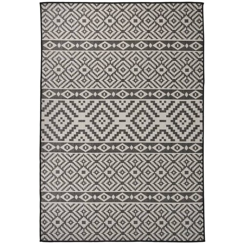 Vanjski tepih ravnog tkanja 160 x 230 cm crne pruge Cijene