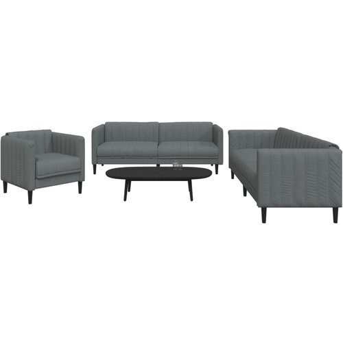  3-dijelni set sofa tamnosivi od tkanine Cene