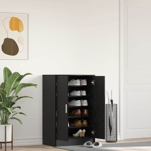 Ormarić za cipele crni hrast 60 x 35 x 92 cm od iverice Slike