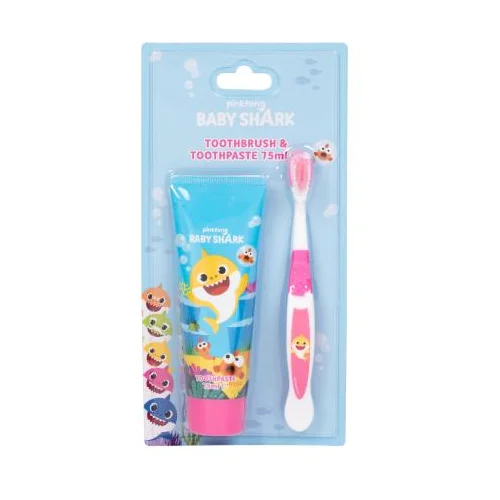 Pinkfong Baby Shark Set četkica za zube 1 kom + pasta za zube 75 ml