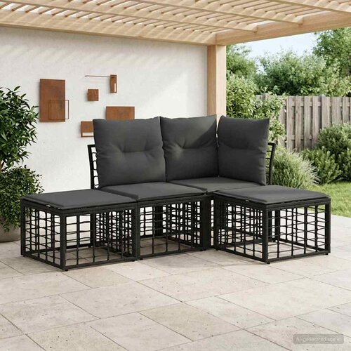  Set vanjskih sofa Crna Poliester Cijene