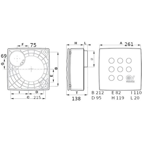 Vortice kopalni&amp;scaron;ki nadometni centrifugalni ventilator vort quadro medio (11944) Slike