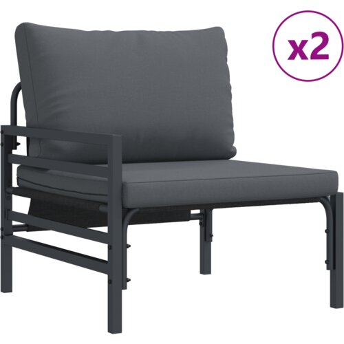 vidaXL Vrtna sedežna garnitura 9 pcs Antracitna Jeklo Cene
