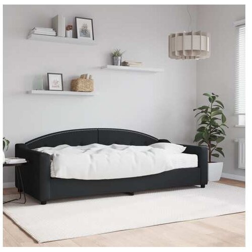 vidaXL Dnevni krevet s madracem crni 90 x 200 cm od tkanine Cijene