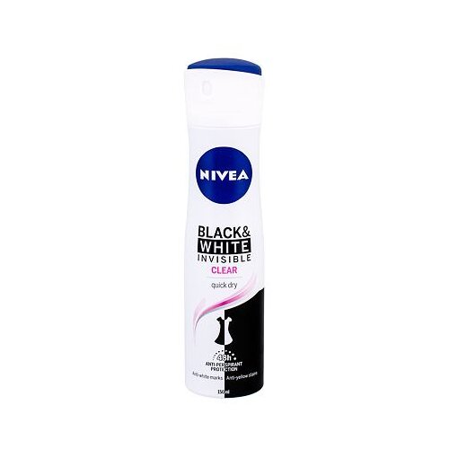 Nivea Black & White Invisible Clear 48h antiperspirant, ki ne pušča madežev na oblačilih 150 ml za ženske Cene