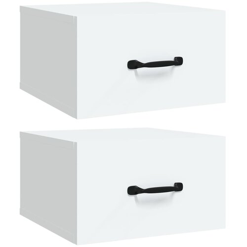 Maison Chic Stenski Dvo delni komplet Nočne omarice - Nočne mize bela 35x35x20 cm, (21687843) Slike