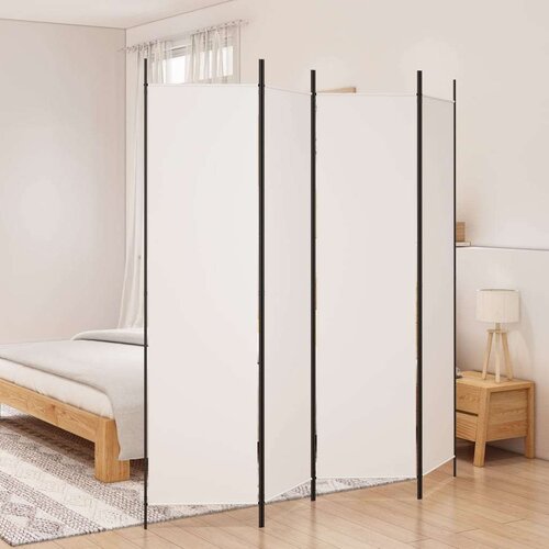 Sobna Paravan 4-delni bel 200x200 cm blago, (20595043) Slike