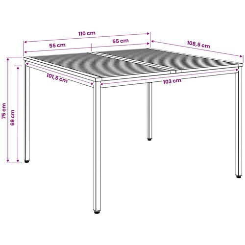  Stol za večeru u vrtu Prirodna i kava 110 x 108,5 x 75 cm Slike