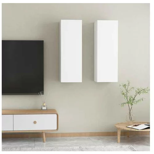  TV omarica 2 kosa bela 30,5x30x90 cm iverna plošča