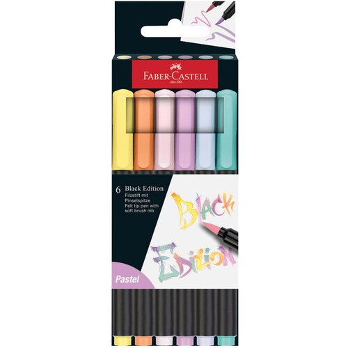  BRUSHPEN 6BOJA BLACK EDITION FABER CASTELL 116453 PASTEL BLISTER Cene