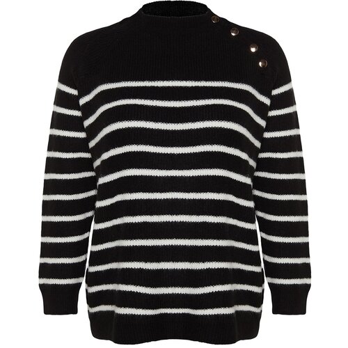 Trendyol Curve Plus Size Sweater - Black - Fitted Cijene