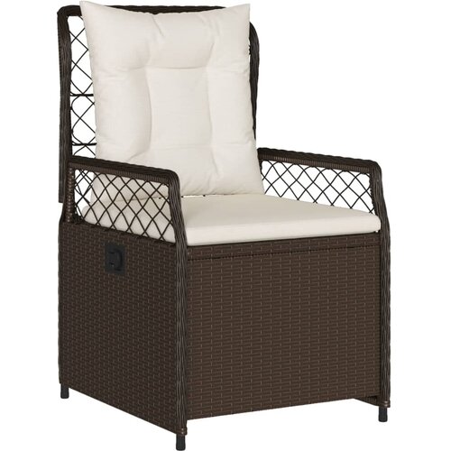  5-dijelni vrtni blagovaonski set s jastucima poliratan smeđi Smeđa 80 x 80 x 74 cm Slike