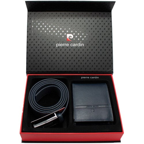  SET KOŽNI MU&amp;Scaron;KI PIERRE CARDIN TAMNO PLAVI Slike