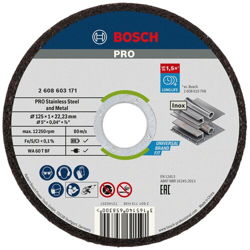 Bosch Rezna ploča PRO Stainless steel and metal 125×1×22,23 mm Slike