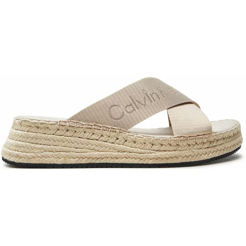 Calvin Klein Jeans Espadrile Sporty Wedge Rope Sandal Mr YW0YW01364 Triple Eggshell ACF
