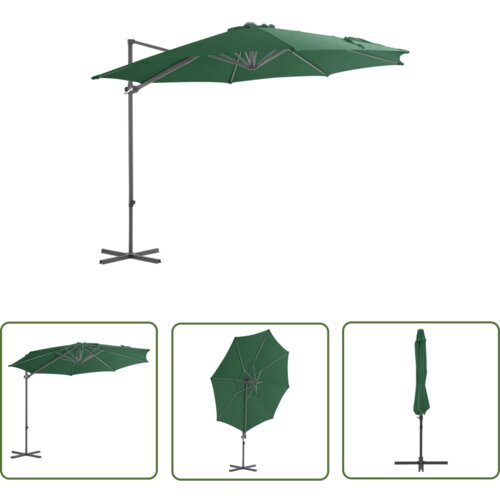  The Living Store Previsni senčnik z jeklenim drogom 300 cm zelen - Previsni Senčnik, (21742400) Cene