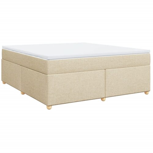 vidaXL Box spring postelja z vzmetnico krem 180x200 cm blago, (21306334) Cene