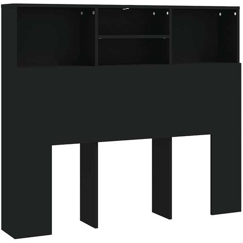  Uzglavlje s ormarićem crno 120 x 19 x 103,5 cm Slike