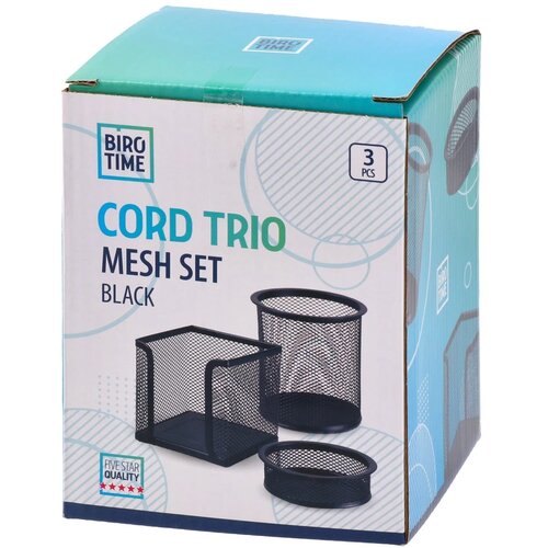 Biro time Cord trio, žičani set, 3K, crna Cene