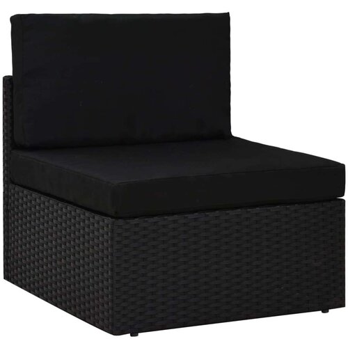 vidaXL Modularna srednja sofa od poliratana crna Cijene