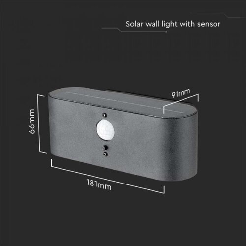  LED Spolja&amp;scaron;nje solarno zidno svetlo sa senzorom LED/2,5W/3,7V 3000K IP54 Slike