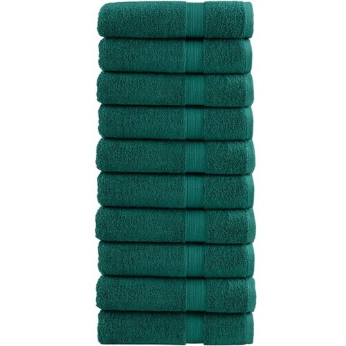 VidaXL Premium brisače 10 kosov zelena 70x140 cm 600 g/m2 100 % bombaž Slike
