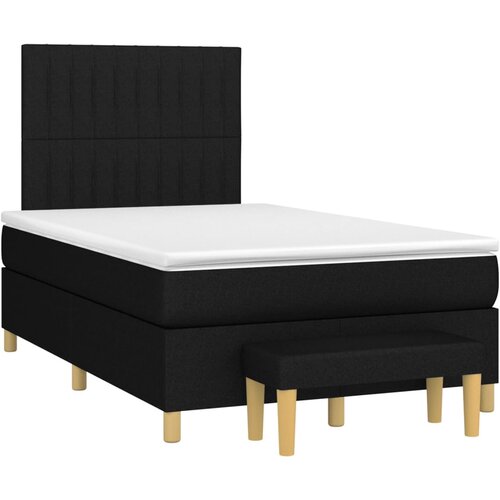 VidaXL Box spring postelja z vzmetnico črna 120x190 cm blago Slike