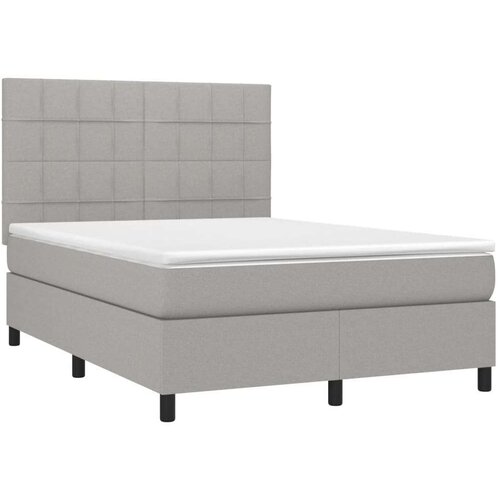  Box spring s madracem svjetlosivi 140x200 cm od tkanine Slike