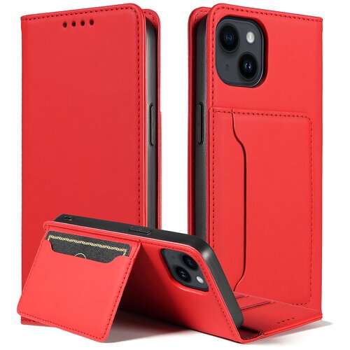 INORCO Ovitek za telefon proti padcem za iPhone 14 Plus, stojalo, denarnica, koži prijazen magnetni ovitek za telefon iz PU usnja, (22036033) Slike