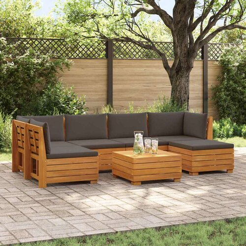  Set vanjskih sofa s jastukom 7 Komad Smeđa Čvrsto drvo akacije Cijene