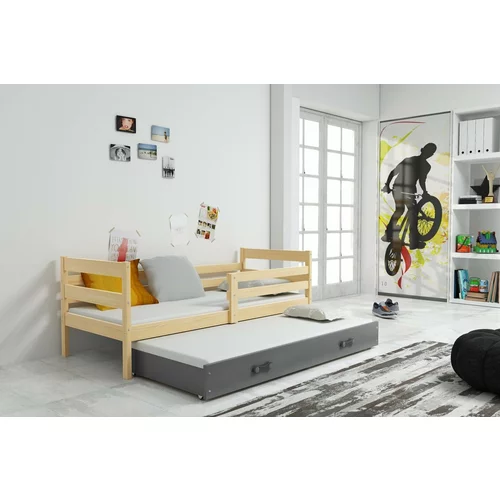 BMS Group Otroška postelja Eryk z dodatnim ležiščem - 80x190 cm - bor/grafit