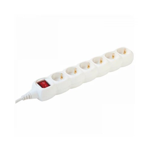 Home produžni kabel, 6 utičnice, prekidač, 1.5mm², 5 met, beli - nv 6K-5/WH/1,5 Cene