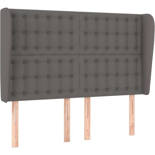  Uzglavlje s u&amp;scaron;ima sivo 147x23x118/128 cm od umjetne kože Slike