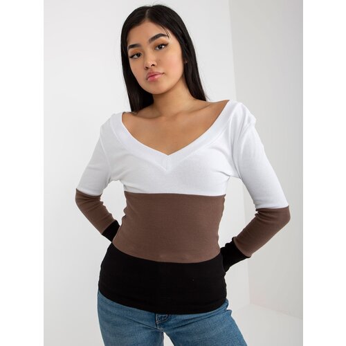RUE PARIS Blouse-RV-BZ-8429.35X-white-black Slike