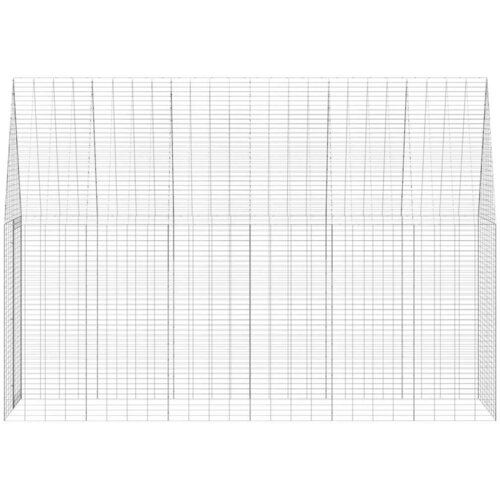  Kavez za zečeve Srebrno 300 x 100 x 210 cm Cinkani čelik Slike