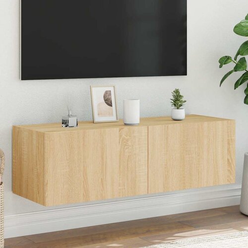  Zidni TV ormarić s LED svjetlima boja hrasta 100 x 35 x 31 cm Cene
