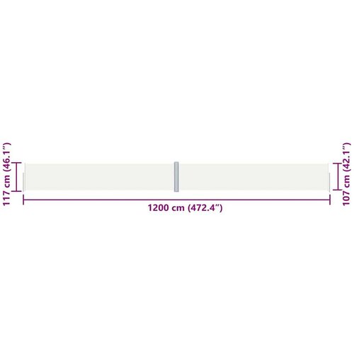 VidaXL Uvlačiva bočna tenda krem 117 x 1200 cm Slike