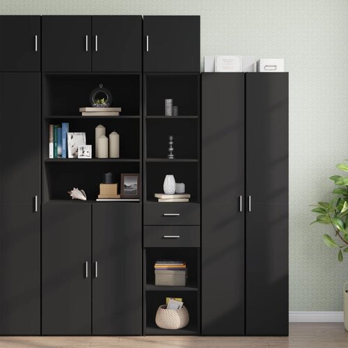 vidaXL Ozka omara za shranjevanje črna 40x42,5x225 cm inženirski les Cene